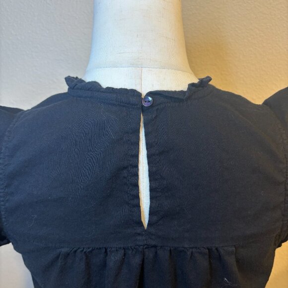 Old Navy Smocked Black Ruffle Tank Size Small Boho Breathable Whimsy - Picture 4 of 8